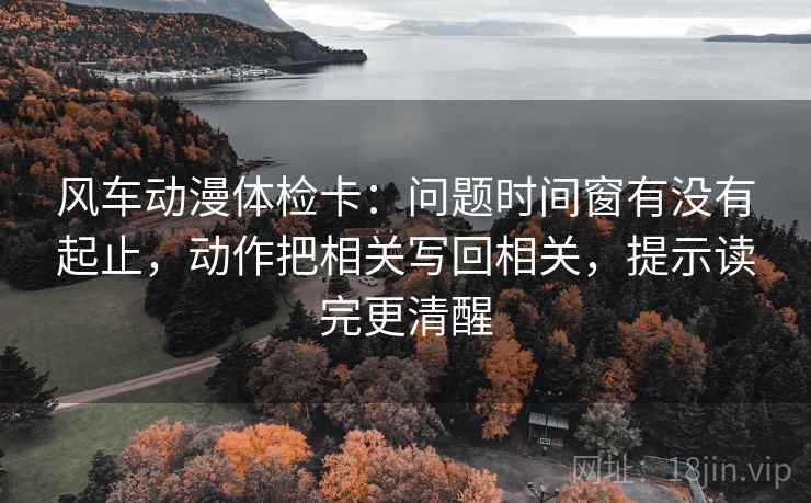 风车动漫体检卡:问题时间窗有没有起止,动作把相关写回相关,提示读完更清醒
