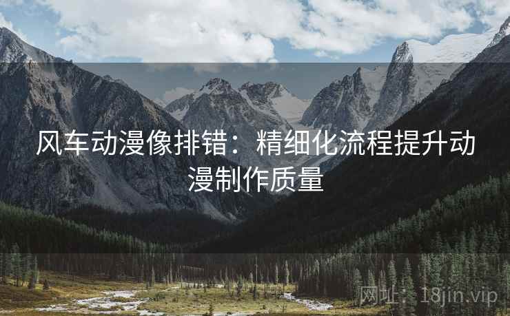 风车动漫像排错:精细化流程提升动漫制作质量
