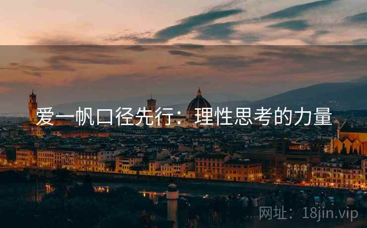 爱一帆口径先行：理性思考的力量