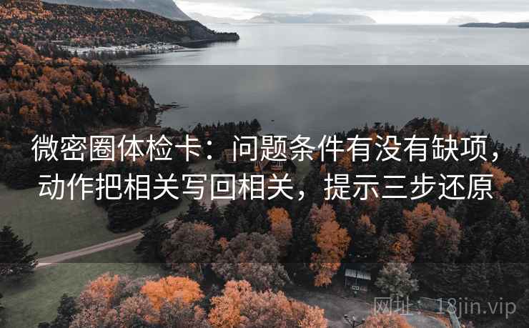 微密圈体检卡:问题条件有没有缺项,动作把相关写回相关,提示三步还原