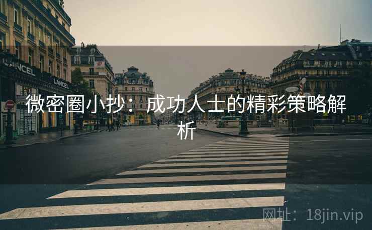 微密圈小抄：成功人士的精彩策略解析