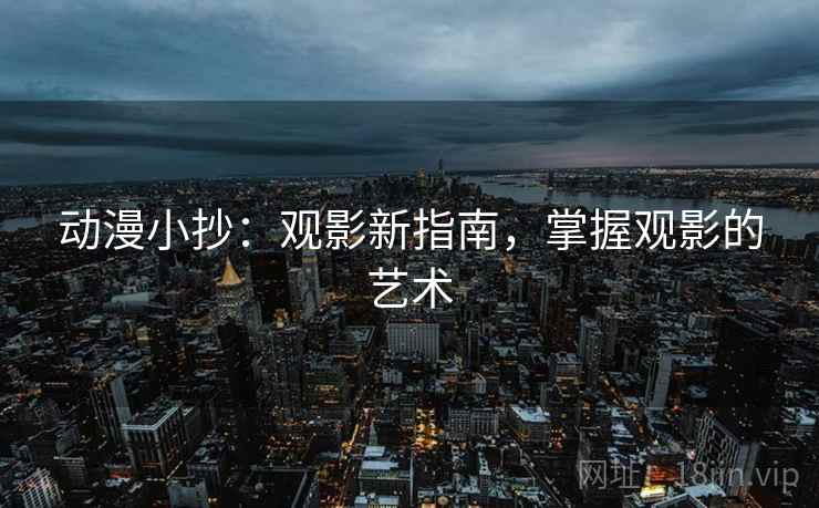 动漫小抄：观影新指南，掌握观影的艺术