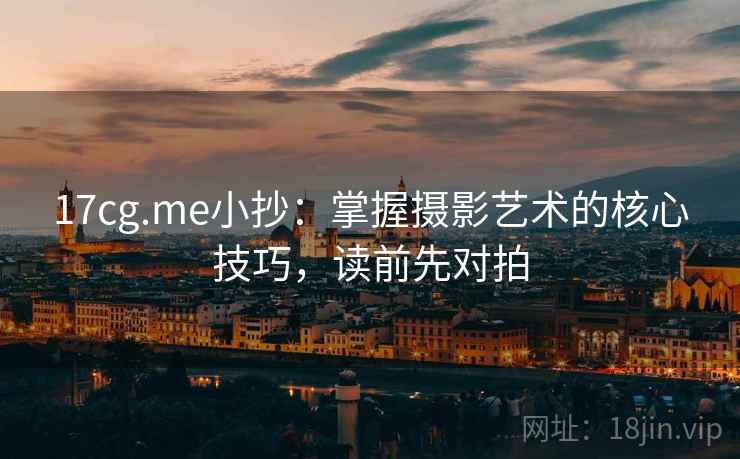 17cg.me小抄：掌握摄影艺术的核心技巧，读前先对拍