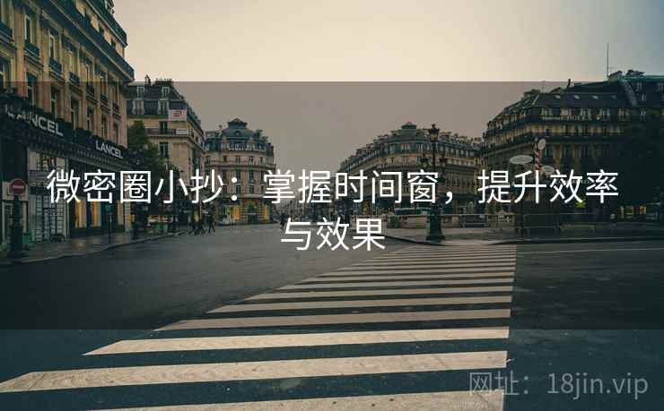 微密圈小抄：掌握时间窗，提升效率与效果